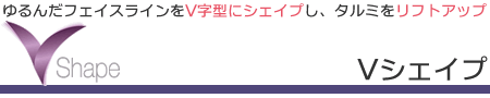 ゆるんだフェイスラインをV字型にシェイプし、たるみをリフトアップするVシェイプ